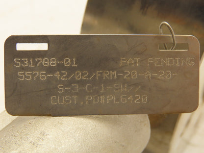 TBV FRM-20 Stainless Steel 2" ANSI Class 300 TEE 2x2x1/2" Pipe Flange Valve