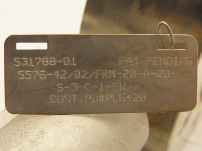 TBV FRM-20 Stainless Steel 2" ANSI Class 300 TEE 2x2x1/2" Pipe Flange Valve