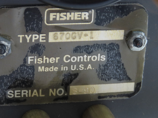 Fisher Controls 670GV-1 Panel-Mounted Loading Regulator Assembly 0-35PSI