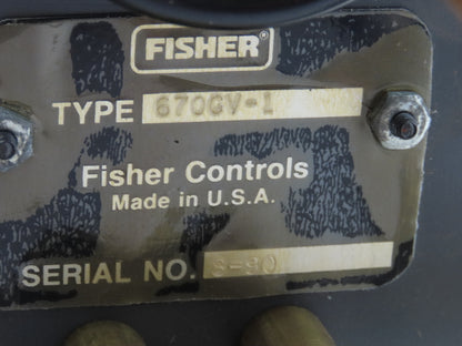 Fisher Controls 670GV-1 Panel-Mounted Loading Regulator Assembly 0-35PSI