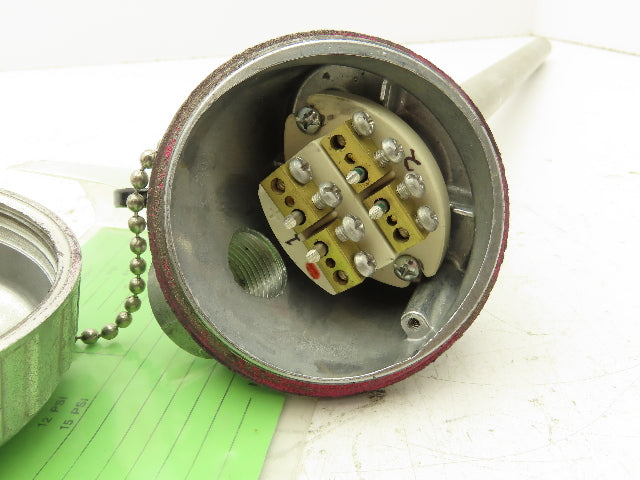 Athena Tudor Sensors Dual Thermocouple Sensor 0-2200°F 17-3/4" Probe 3/4" Npt