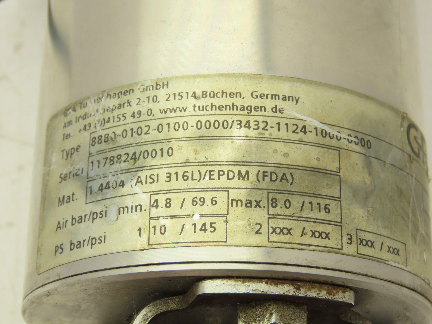 GEA 8880-0102-0100-0000 Pneumatic T-Smart Sanitary Butterfly Valve 1" PN10 316L