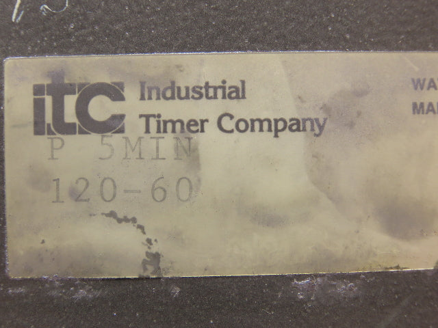 ITC Industrial Timer P-5MIN Analog Timer 5 Min 120V
