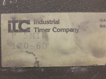 ITC Industrial Timer P-5MIN Analog Timer 5 Min 120V