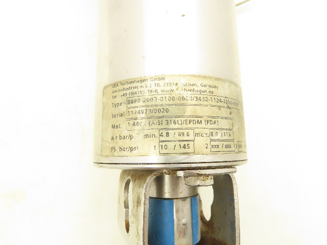 GEA 8880 2002-0100-0000 T-Smart Pneumatic Actuator 1" Stainless Sanitary Valve