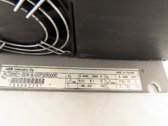 ABB ACS501-006-5-00P200000 Adjustable Frequency Drive VFD 480V 3Ph 5Hp
