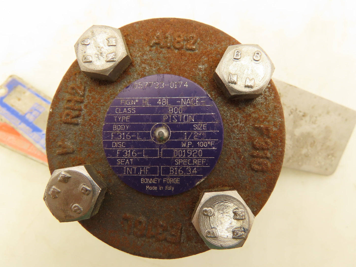 Bonney Forge HL 48L-NACE 1/2" Stainless Bolted Piston Valve