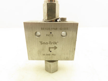 Sno-Trik SS-410-FPAR-G-STE Stainless High Pressure Angle-Pattern Needle Valve