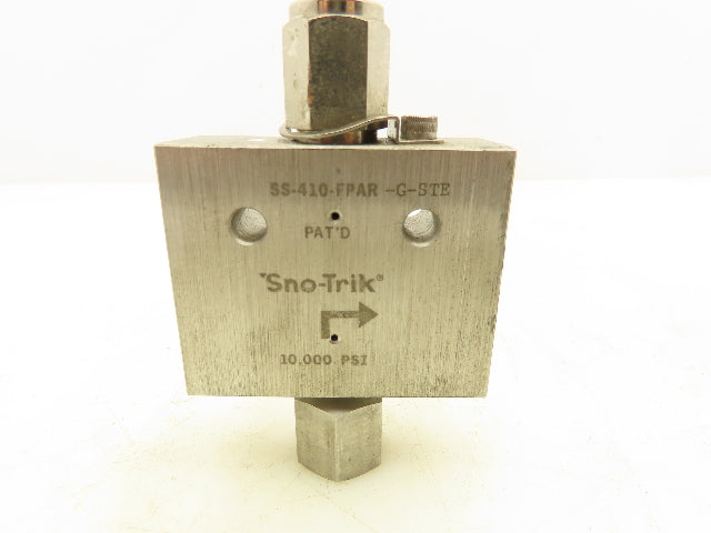 Sno-Trik SS-410-FPAR-G-STE Stainless High Pressure Angle-Pattern Needle Valve