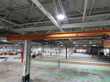 Cleveland Tramrail P&H 1 Ton Single Girder Underhung Bridge Crane 45' 10" Span