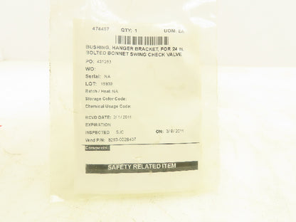 8239-002B437 24" Bolted Check Valve Hanger Bracket Bushing Lot of 2