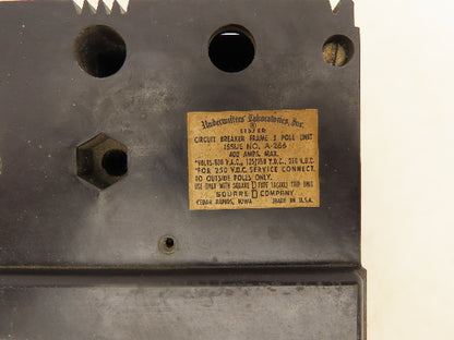 Square D LA-3400-F Circuit Breaker 3 Pole 400A 600V