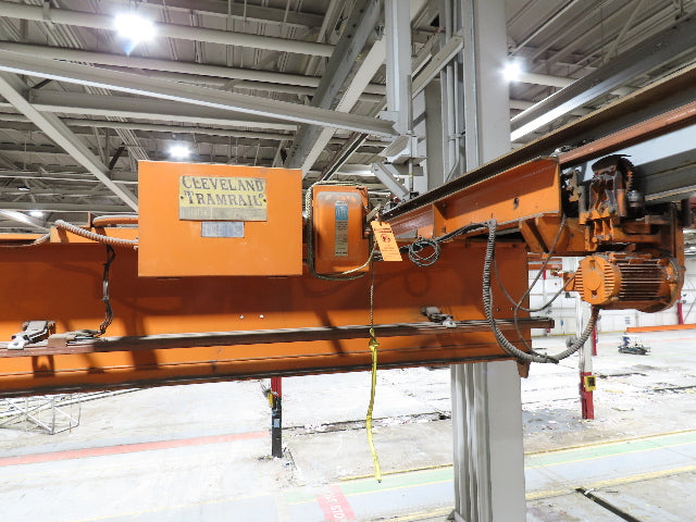 Cleveland Tramrail P&H 4 Ton Single Girder Underhung Bridge Crane 45' 10" Span