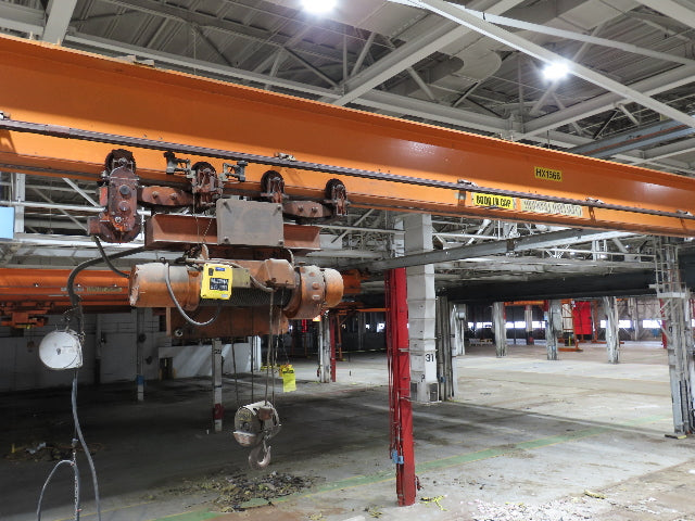 Cleveland Tramrail P&H 4 Ton Single Girder Underhung Bridge Crane 45' 10" Span