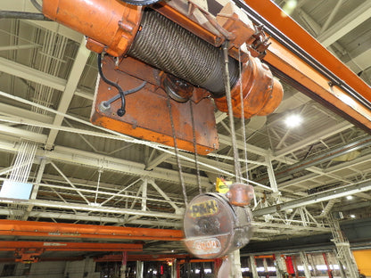 Cleveland Tramrail P&H 4 Ton Single Girder Underhung Bridge Crane 45' 10" Span