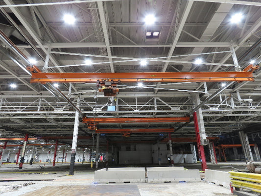 Cleveland Tramrail P&H 4 Ton Single Girder Underhung Bridge Crane 45' 10" Span