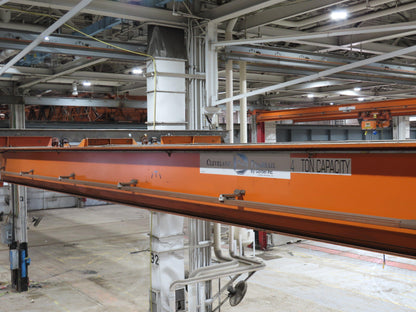 Cleveland Tramrail P&H 4 Ton Single Girder Underhung Bridge Crane 45' 10" Span