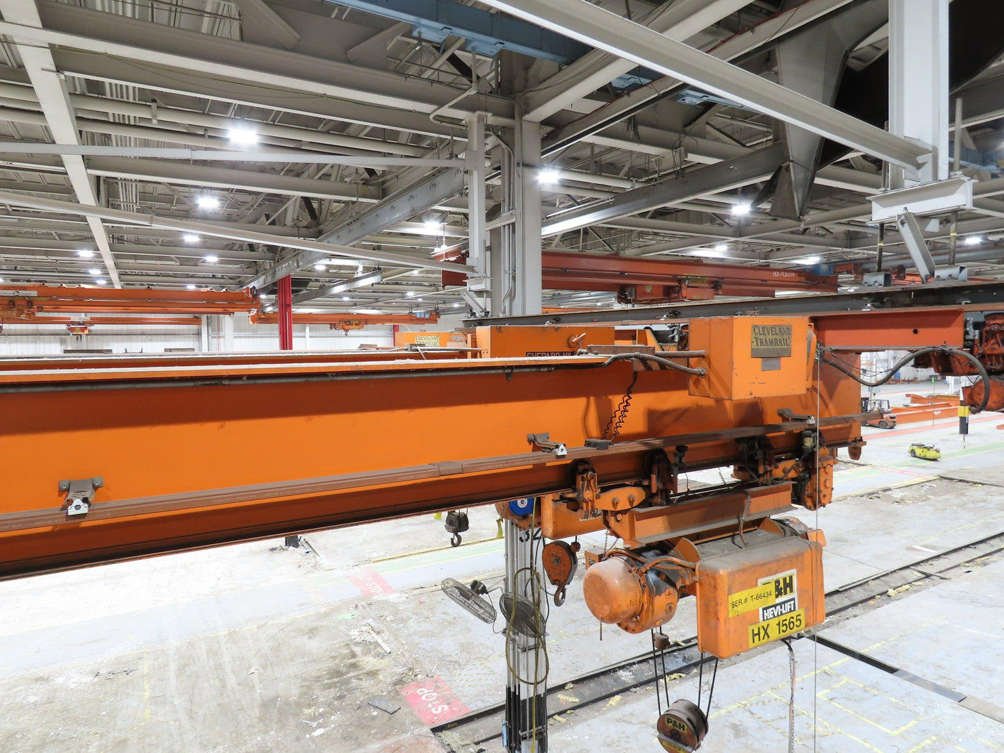 Cleveland Tramrail P&H 4 Ton Single Girder Underhung Bridge Crane 45' 10" Span