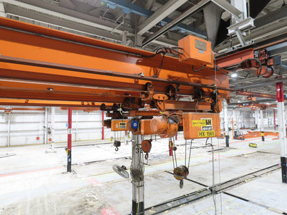 Cleveland Tramrail P&H 4 Ton Single Girder Underhung Bridge Crane 45' 10" Span