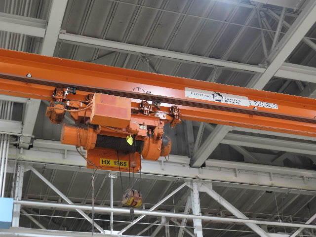 Cleveland Tramrail P&H 4 Ton Single Girder Underhung Bridge Crane 45' 10" Span