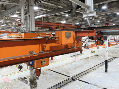 Cleveland Tramrail P&H 4 Ton Single Girder Underhung Bridge Crane 45' 10" Span