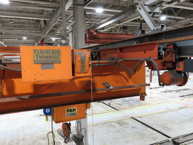 Cleveland Tramrail P&H 4 Ton Single Girder Underhung Bridge Crane 45' 10" Span