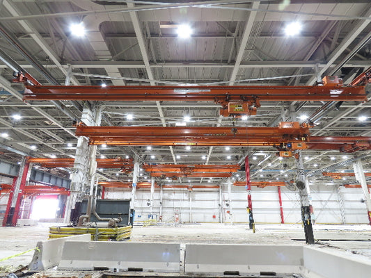 Cleveland Tramrail P&H 4 Ton Single Girder Underhung Bridge Crane 45' 10" Span