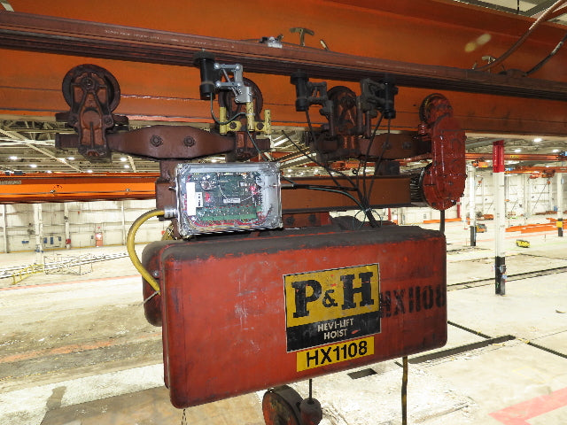 Cleveland Tramrail P&H 3 Ton Underhung Bridge Crane 45' 10" Span w/Remote