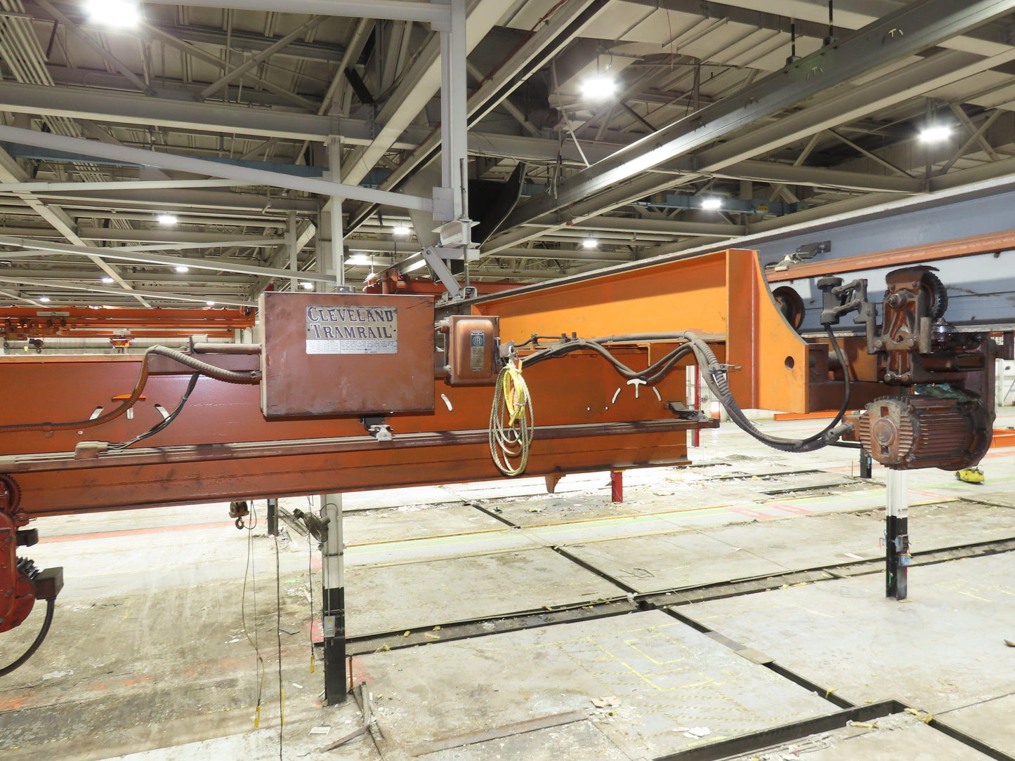 Cleveland Tramrail P&H 3 Ton Underhung Bridge Crane 45' 10" Span w/Remote