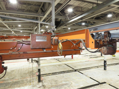 Cleveland Tramrail P&H 3 Ton Underhung Bridge Crane 45' 10" Span w/Remote