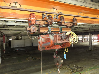 Cleveland Tramrail P&H 3 Ton Underhung Bridge Crane 45' 10" Span w/Remote