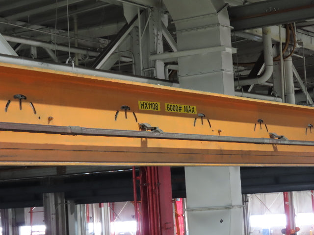 Cleveland Tramrail P&H 3 Ton Underhung Bridge Crane 45' 10" Span w/Remote