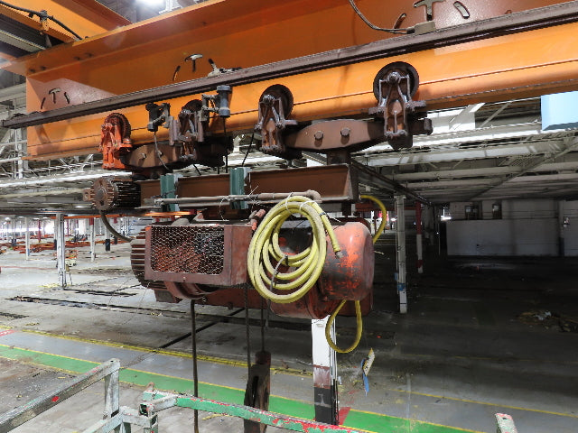Cleveland Tramrail P&H 3 Ton Underhung Bridge Crane 45' 10" Span w/Remote