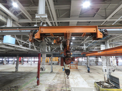 Cleveland Tramrail P&H 3 Ton Underhung Bridge Crane 45' 10" Span w/Remote