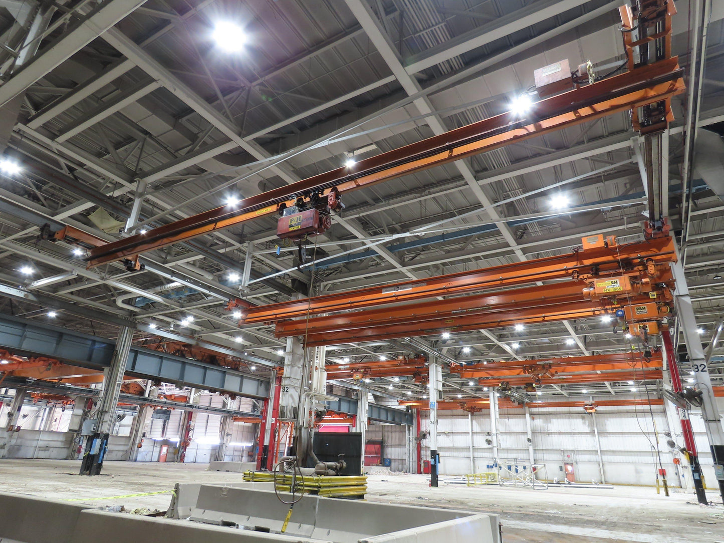 Cleveland Tramrail P&H 3 Ton Underhung Bridge Crane 45' 10" Span w/Remote