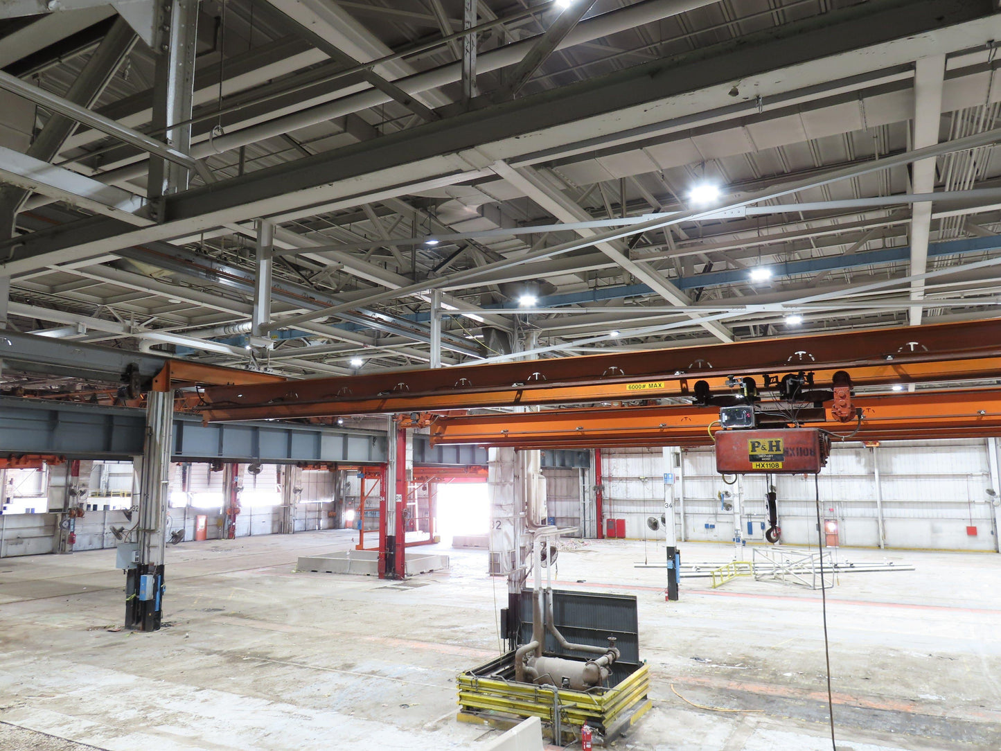 Cleveland Tramrail P&H 3 Ton Underhung Bridge Crane 45' 10" Span w/Remote