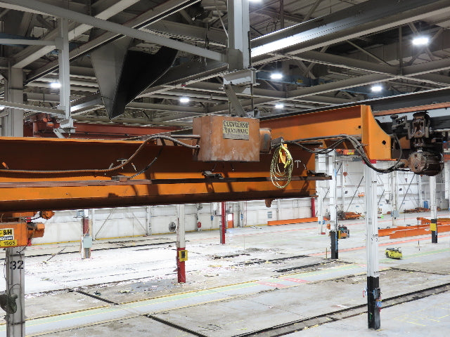 Cleveland Tramrail P&H 3 Ton Underhung Bridge Crane 45' 10" Span w/Remote