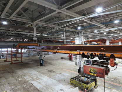Cleveland Tramrail P&H 3 Ton Underhung Bridge Crane 45' 10" Span w/Remote