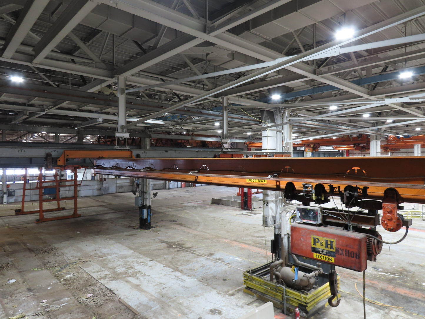 Cleveland Tramrail P&H 3 Ton Underhung Bridge Crane 45' 10" Span w/Remote