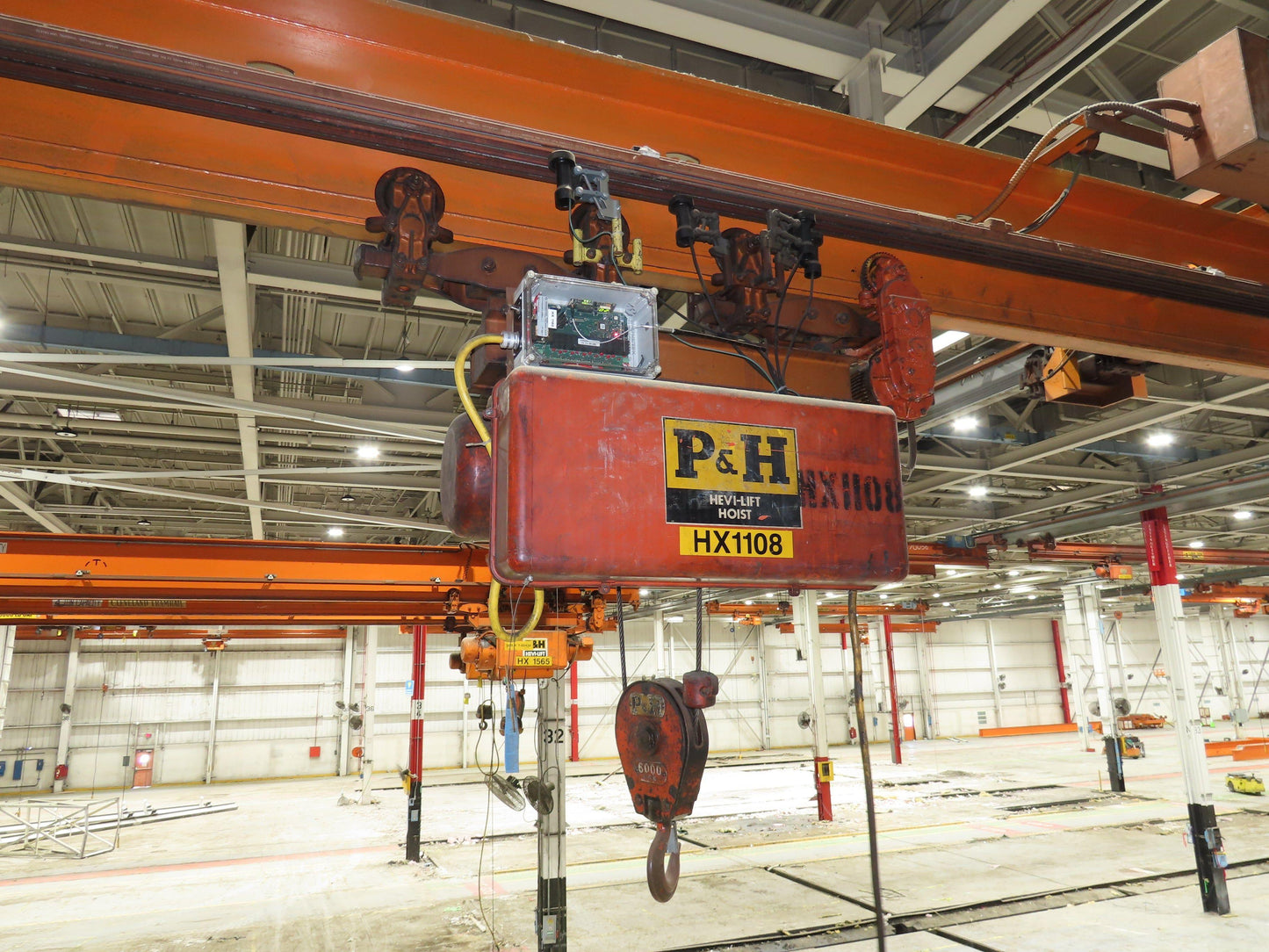 Cleveland Tramrail P&H 3 Ton Underhung Bridge Crane 45' 10" Span w/Remote