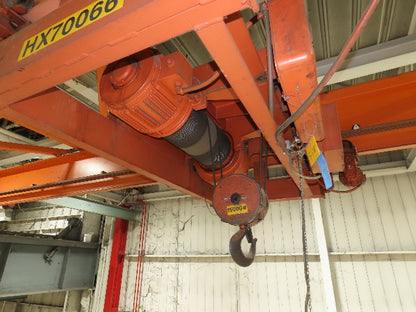 Cleveland Tramrail P&H 7.5 Ton Double Girder Underhung Bridge Crane 45' 10" Span