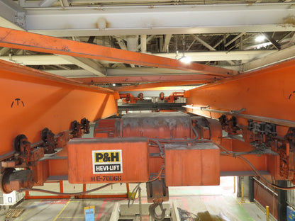 Cleveland Tramrail P&H 7.5 Ton Double Girder Underhung Bridge Crane 45' 10" Span