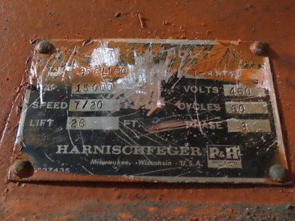 Cleveland Tramrail P&H 7.5 Ton Double Girder Underhung Bridge Crane 45' 10" Span