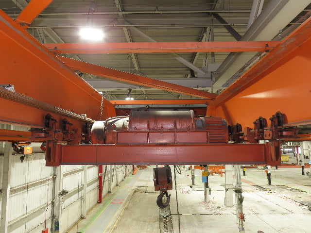 Cleveland Tramrail P&H 7.5 Ton Double Girder Underhung Bridge Crane 45' 10" Span