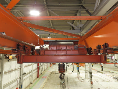 Cleveland Tramrail P&H 7.5 Ton Double Girder Underhung Bridge Crane 45' 10" Span