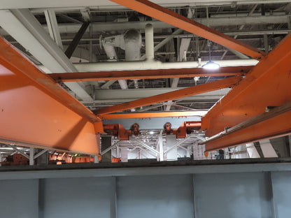 Cleveland Tramrail P&H 7.5 Ton Double Girder Underhung Bridge Crane 45' 10" Span