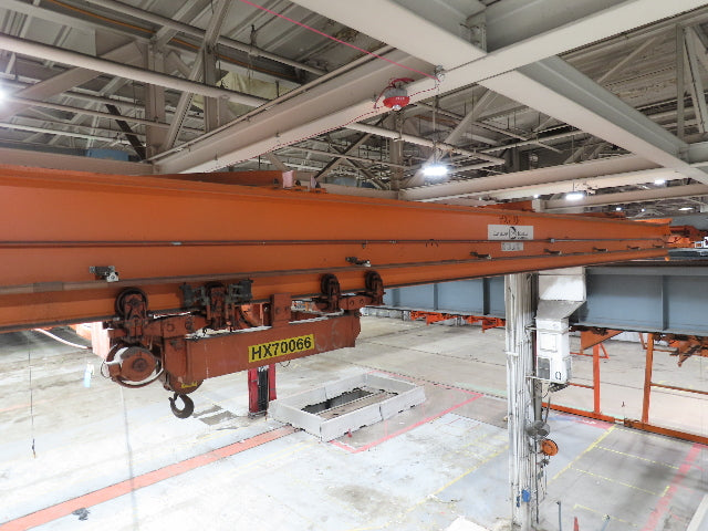 Cleveland Tramrail P&H 7.5 Ton Double Girder Underhung Bridge Crane 45' 10" Span
