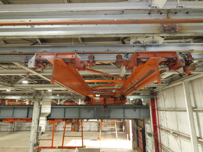 Cleveland Tramrail P&H 7.5 Ton Double Girder Underhung Bridge Crane 45' 10" Span