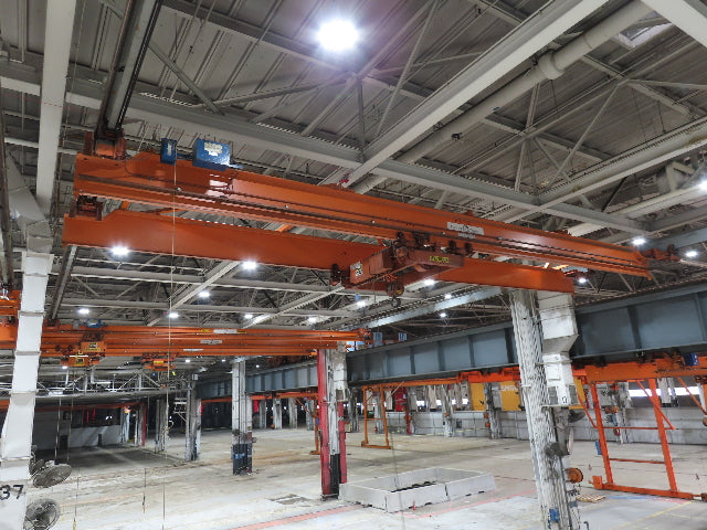 Cleveland Tramrail P&H 7.5 Ton Double Girder Underhung Bridge Crane 45' 10" Span
