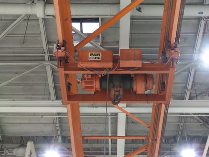 Cleveland Tramrail P&H 7.5 Ton Double Girder Underhung Bridge Crane 45' 10" Span